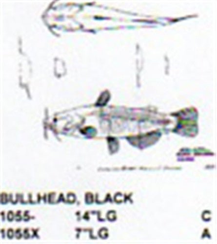 Black Bullhead Mouth Slightly Open 7" Long - Cherry Tree Toys