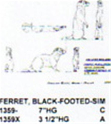 Black Footed Ferret Standing - Setting Up 3 1/2" High - Cherry Tree Toys