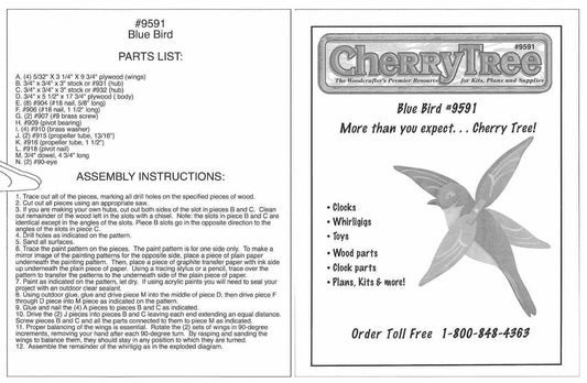 Bluebird Whirligig Plan - Cherry Tree Toys