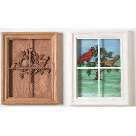 Cardinals in the Window Scroll Saw Pattern - Cherry Tree Toys
