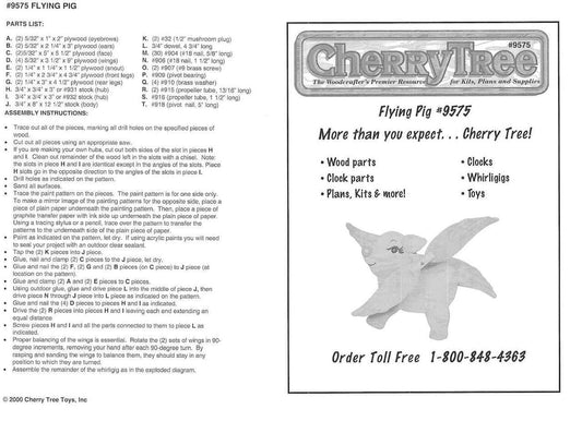Flying Pig Whirligig Plan - Cherry Tree Toys