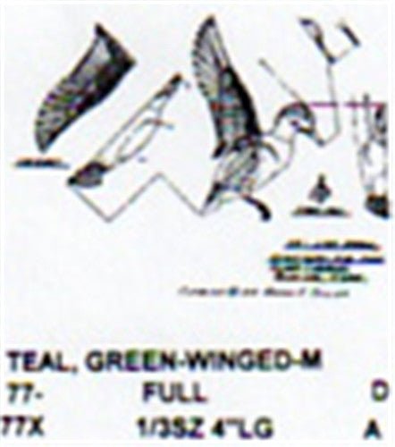 Green Winged Teal Flying/Landing Carving Pattern - Cherry Tree Toys