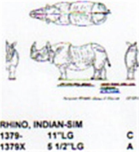Indian Rhino Standing 11" Long - Cherry Tree Toys