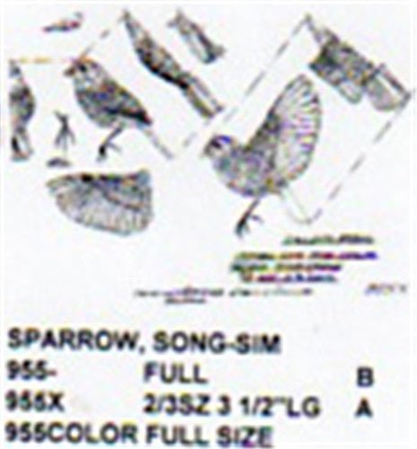 Song Sparrow Perching/Flying/Landing 2/3 Size - Cherry Tree Toys