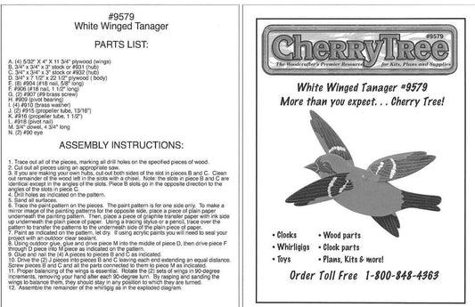 White Winged Tanager Whirligig Plan - Cherry Tree Toys