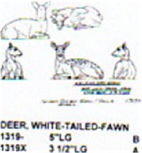 White Tailed Deer Fawn Lying Down 3 1/2" Long