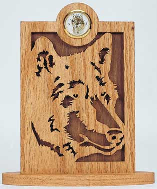 Wolf Face Scroll Saw Clock Pattern