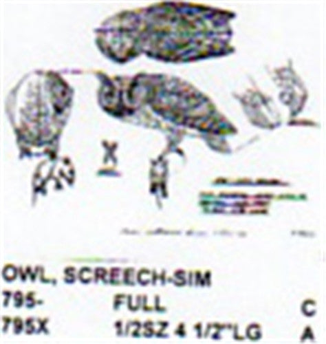 Screech Owl Perching with Mouse Carving Pattern