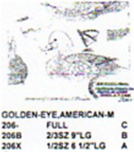 American Golden Eye Resting On Water Carving Pattern - Cherry Tree Toys