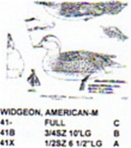 American Widgeon Resting On Water Carving Pattern - Cherry Tree Toys