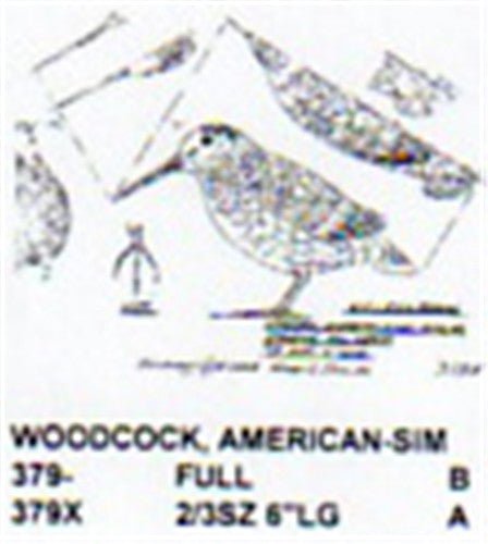 American Woodcock Standing Tail Spread Carving Pattern - Cherry Tree Toys