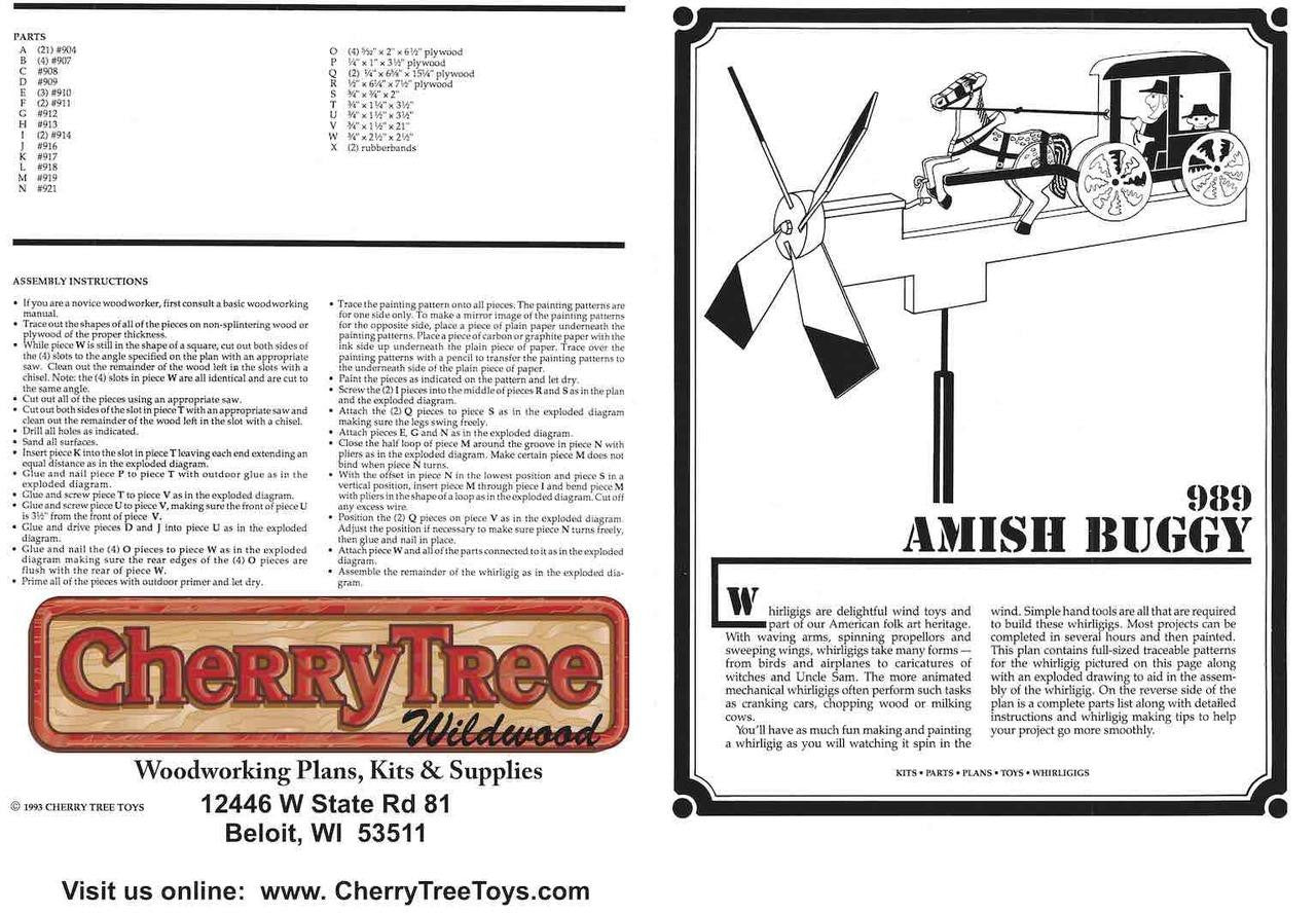 Amish Buggy Whirligig Plan - Cherry Tree Toys