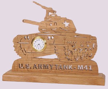 Army Tank Desk Clock Scroll Saw Pattern - Cherry Tree Toys