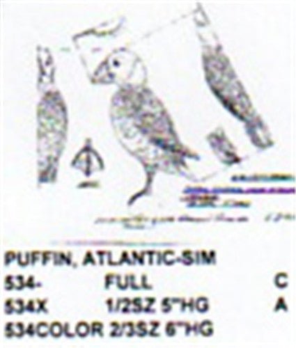 Atlantic Puffin Standing Carving Pattern - Cherry Tree Toys