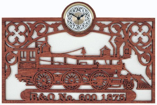 B & O No. 600 Train Scroll Saw Clock Pattern - Cherry Tree Toys