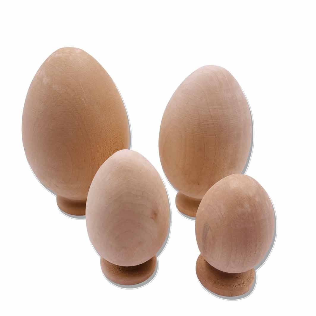 Basswood Goose Egg on Pedestal - Cherry Tree Toys