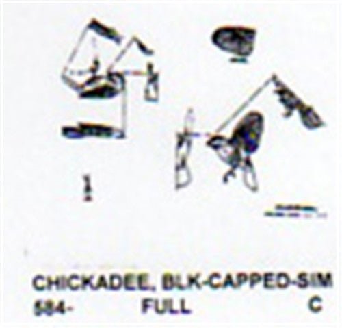 Black Capped Chickadee Landing Carving Pattern - Cherry Tree Toys