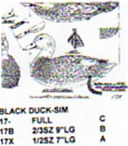 Black Duck Resting On Water Carving Pattern - Cherry Tree Toys