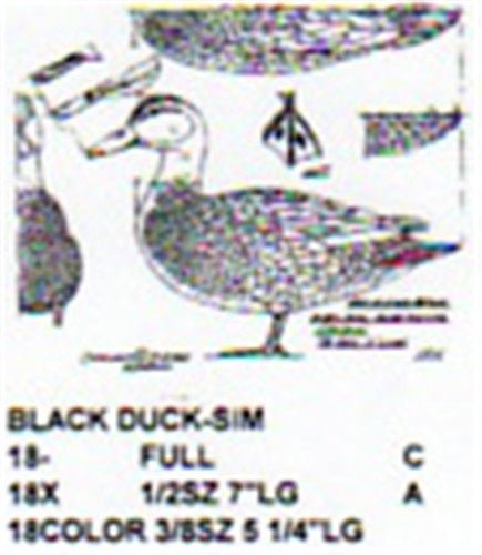 Black Duck Standing Carving Pattern - Cherry Tree Toys