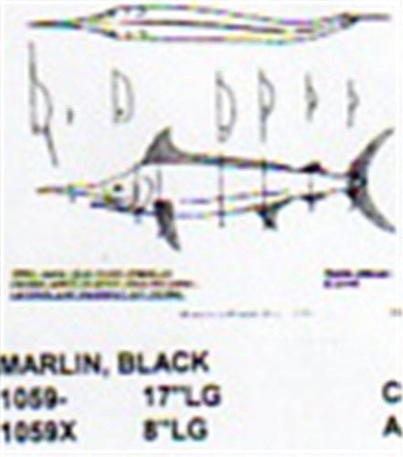 Black Marlin Mouth Slightly Open 17" Long - Cherry Tree Toys