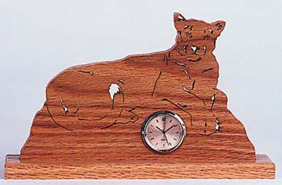 Cat Time Scroll Saw Clock Pattern - Cherry Tree Toys