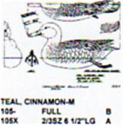 Cinnamon Teal Resting On Water Carving Pattern - Cherry Tree Toys