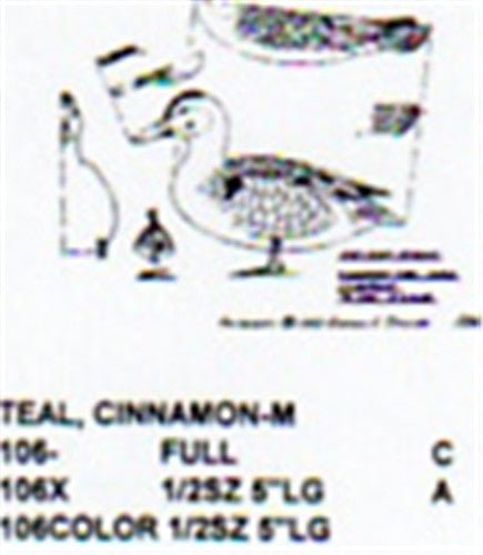 Cinnamon Teal Standing Carving Pattern - Cherry Tree Toys