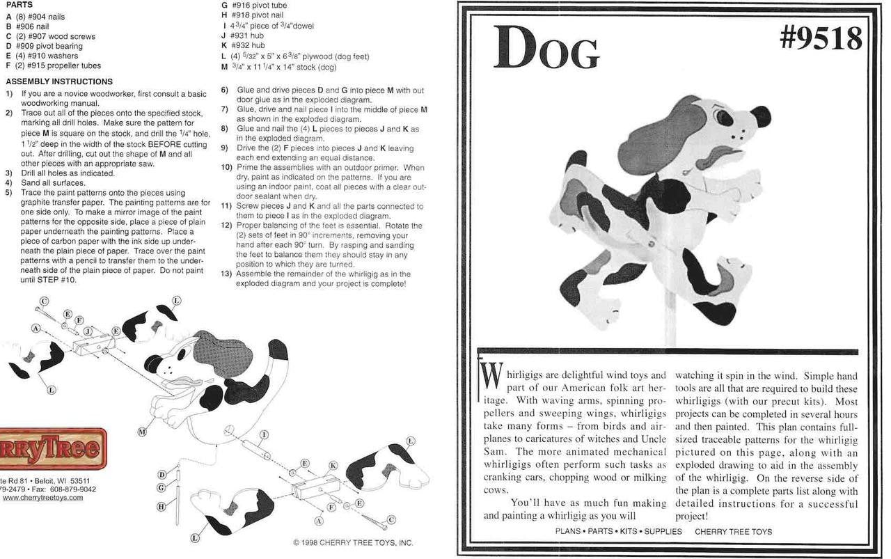View of Dog Whirligig Plan | Cherry Tree Toys