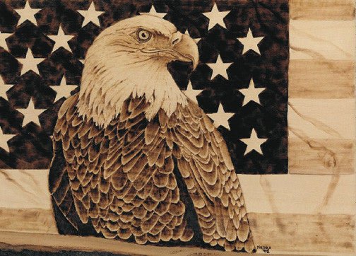 Eagle & Flag Woodburning Pattern - Cherry Tree Toys