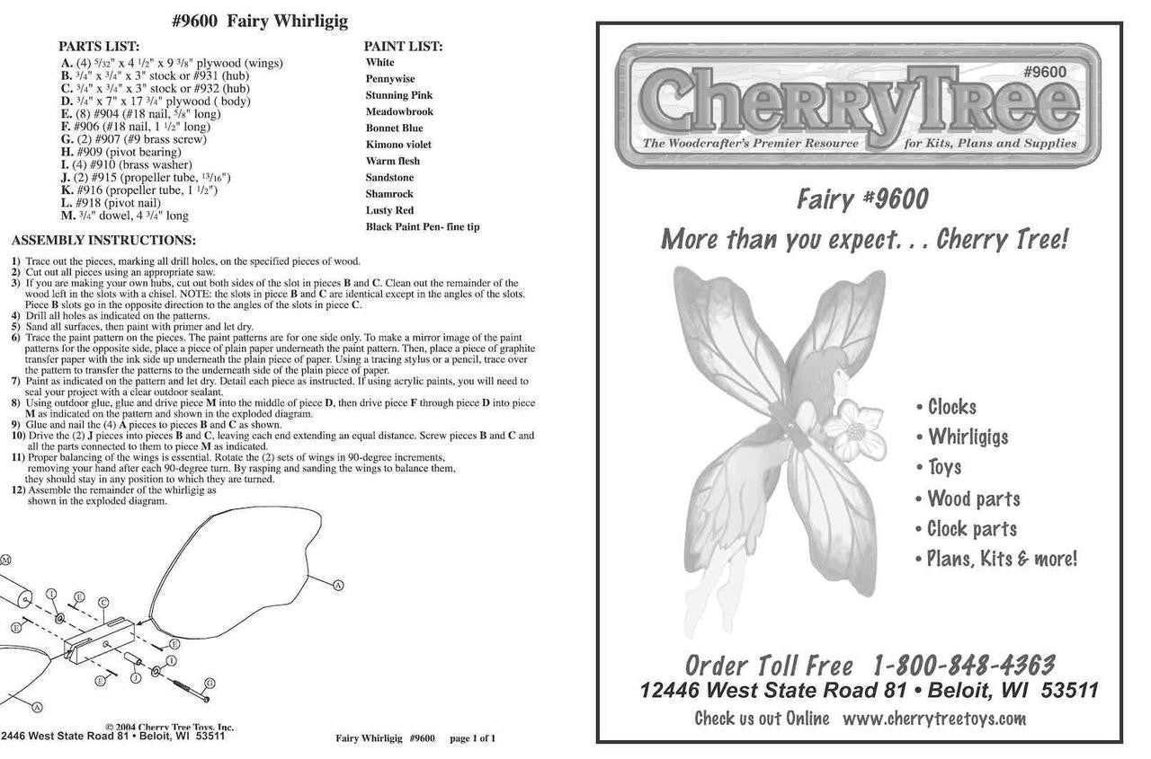 Fairy Whirligig Plan - Cherry Tree Toys