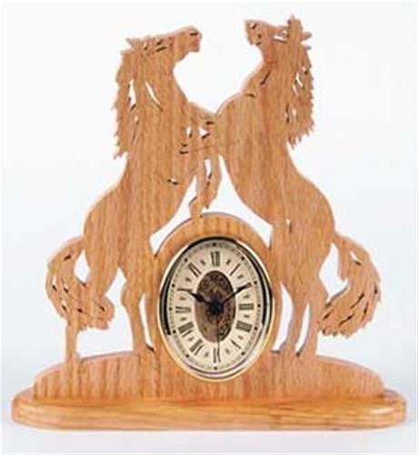 Fighting Mustangs Scroll Saw Clock Plan - Cherry Tree Toys