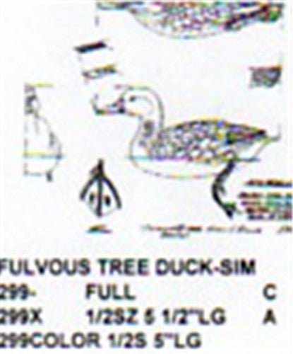 Fulvous Tree Duck Resting On Water Carving Pattern - Cherry Tree Toys