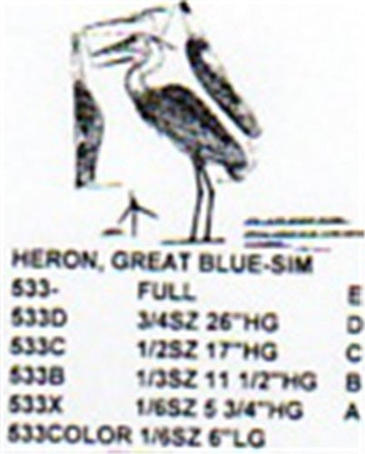 Great Blue Heron Standing Carving Pattern - Cherry Tree Toys