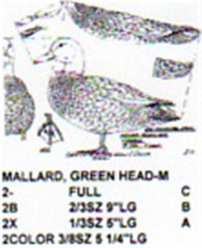 Green Head Mallard Male Standing Carving Pattern - Cherry Tree Toys