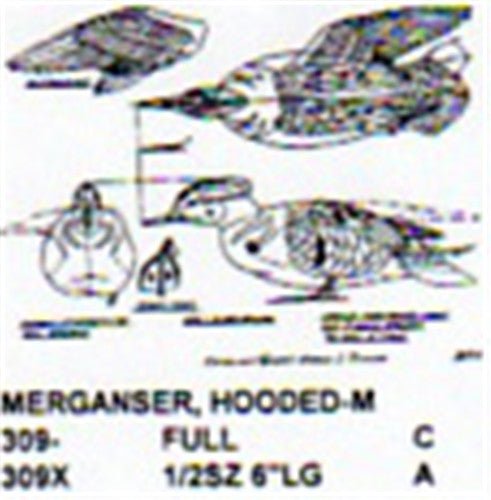 Hooded Merganser Wing Stretch Carving Pattern - Cherry Tree Toys