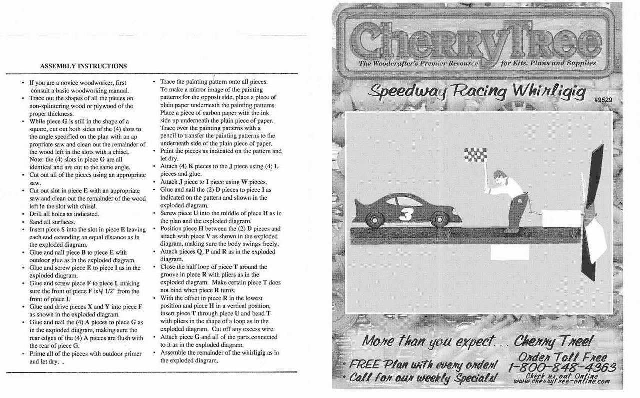 Lil' Speedway Whirligig Plan - Cherry Tree Toys