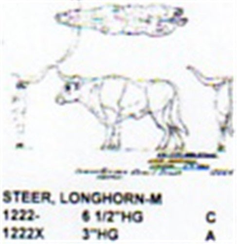 Longhorn Steer 3" Long - Cherry Tree Toys