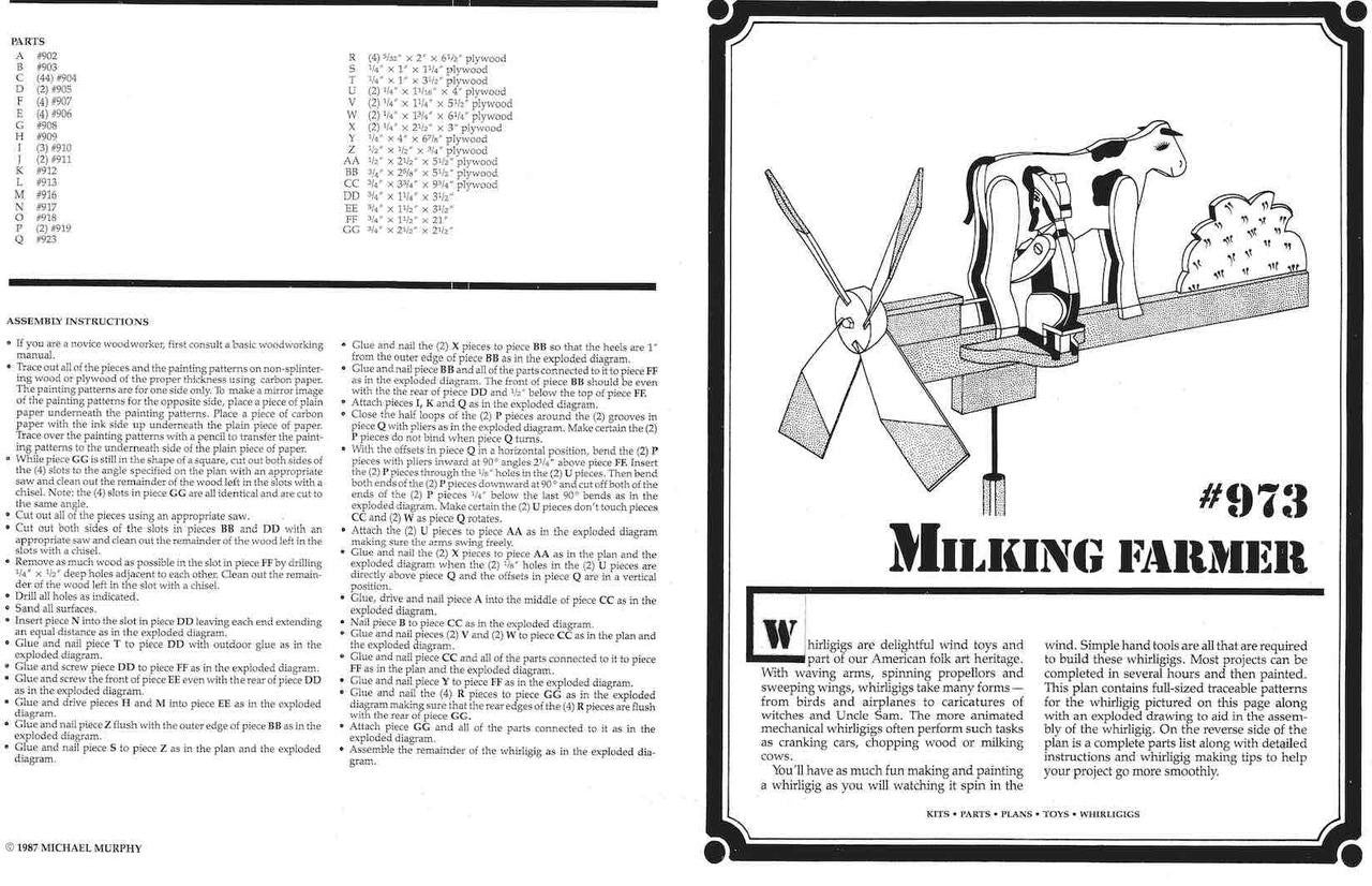 Milking Farmer Whirligig Plan - Cherry Tree Toys