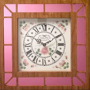 Mirrored Floral Wall Clock Pattern - Cherry Tree Toys