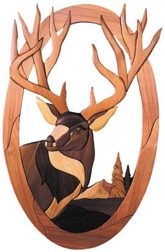 Oval Deer Head Intarsia Plan - Cherry Tree Toys