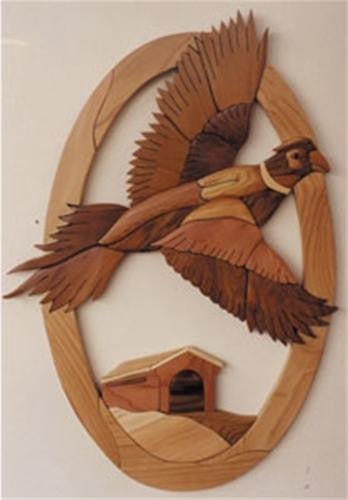 Oval Pheasant Intarsia Plan - Cherry Tree Toys