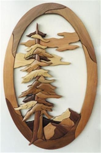 Oval Pine Tree Intarsia Plan - Cherry Tree Toys