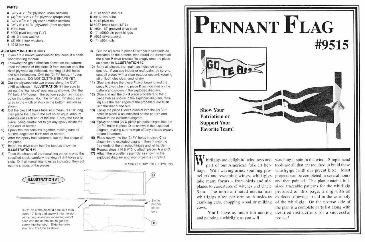 Penant Flag Whirligig Plan - Cherry Tree Toys