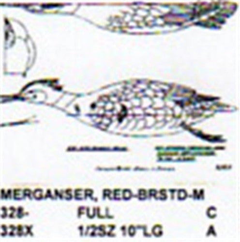 Red Breasted Merganser Male Swimming Carving Pattern - Cherry Tree Toys