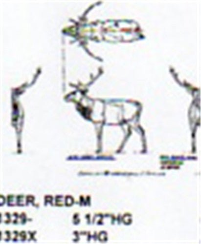 Red Deer Male Standing 3" High - Cherry Tree Toys