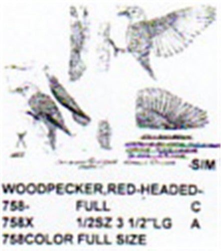 Red Headed Woodpecker Carving Pattern - Cherry Tree Toys