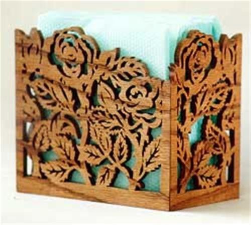 Rose Lunch Napkin Holder Scroll Saw Plan - Cherry Tree Toys