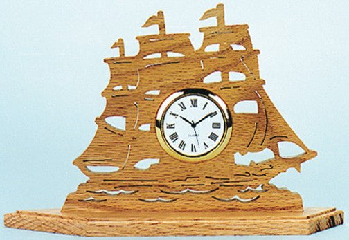 Create Clockwork Ship Design Sailing Ship Scroll Saw Clock Pattern | Cherry Tree Toys