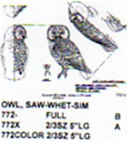 Saw Whet Owl Perching/Head Turned Carving Pattern - Cherry Tree Toys