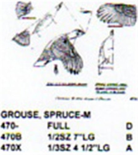 Spruce Grouse Flying Carving Pattern - Cherry Tree Toys